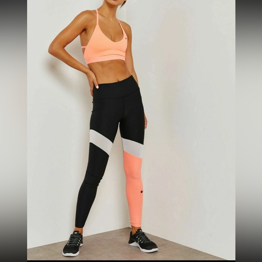 Nike Black and Peach Leggings